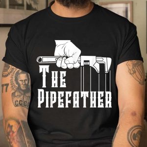 Mens The Pipefather Plumber Gift For Fathers Day T Shirt 4