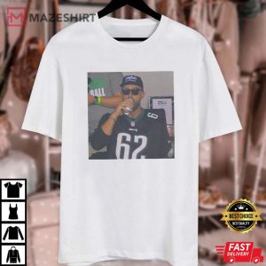 Funny Travis Kelce Drink Beer Philadelphia Eagles T Shirt 3