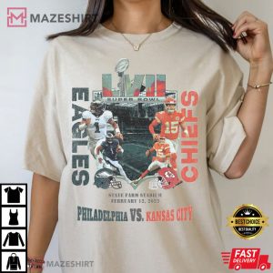 Philadelphia Vs Kansas City At Super Bowl LVII Gift For Fans T Shirt 3