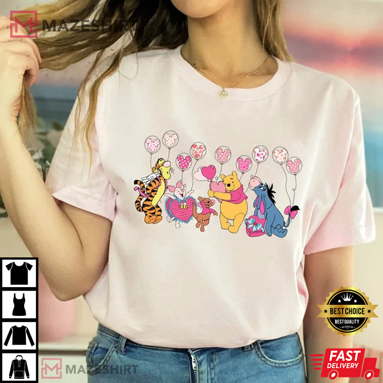 Disney Winnie The Pooh And His Friends Gift For Valentine's Day T-Shirt Disney Winnie The Pooh And His Friends Gift For Valentine's Day T-Shirt