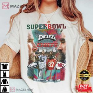 Travis Kelce Vs Jason Kelce At Super Bowl LVII T Shirt 2