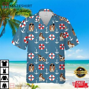 Basset Hound Summer Beach Aloha Me Birthday Presents Honeymoon Style Hawaiian Shirt
