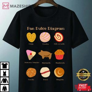 Pan Dulce diagram Mexican food T Shirt 4