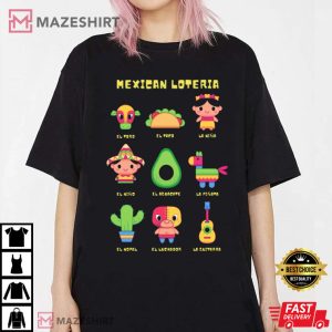 Mexican Loteria Game By Spanish Words T Shirt 4