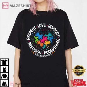 Autism Respect Love Support Autism Awareness T Shirt 3