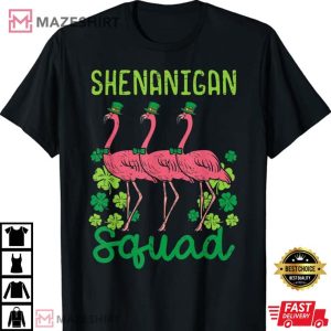 Shenanigan Squad Flamingo Cute St Patricks Day Bird Animal T Shirt 3