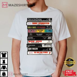80s Rock Vintage Band Cassette Tapes T Shirt 3