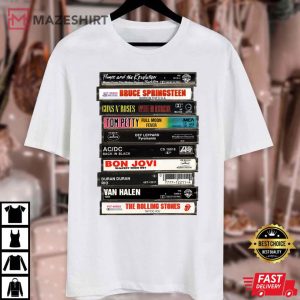 80s Rock Vintage Band Cassette Tapes T Shirt 4