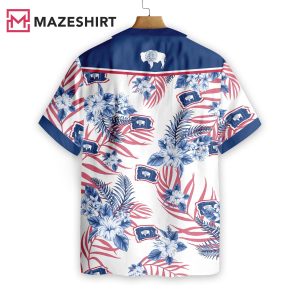Wyoming Proud Floral Pattern Hawaiian Shirt