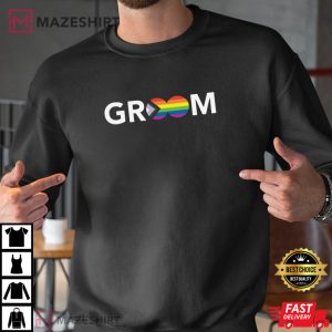 LGBTQ Groom Gay Les LGBTQ Engagement T Shirt 1