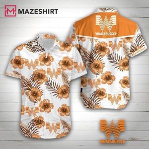 Whataburger Orange Floral Pattern Hawaiian Shirt