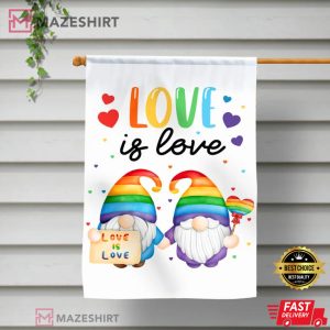 Gnome Love Is Love All Are Welcome Here Rainbow Pride LGBTQ Flag 1