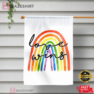 Love Wins LGBTQ Gay Pride All Are Welcome Here Rainbow Pride Flag 1