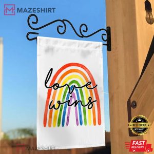 Love Wins LGBTQ Gay Pride All Are Welcome Here Rainbow Pride Flag 2
