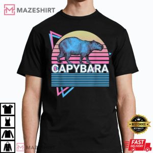 Cute Capybara Retro Lover Gift T Shirt 2
