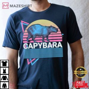 Cute Capybara Retro Lover Gift T Shirt 3