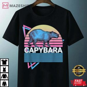 Cute Capybara Retro Lover Gift T Shirt 4