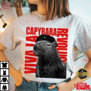 Funny Cute Capybara Viva La T Shirt 2