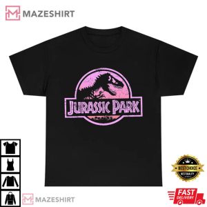 Jurassic Park Retro Neon Pink Logo Universal Orlando Holiday Trip T Shirt 4