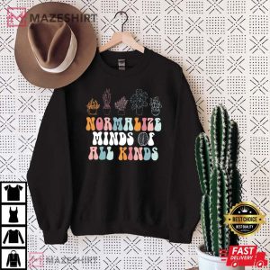 Normalize Mind Of All Kinds Boho Retro Autism Awareness T Shirt 1