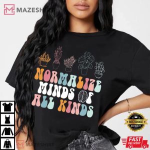 Normalize Mind Of All Kinds Boho Retro Autism Awareness T Shirt 3