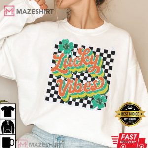 Lucky Vibes Shamrock St.Patricks Day T Shirt 3