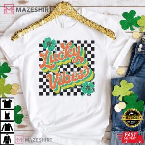 Lucky Vibes Shamrock St.Patricks Day T Shirt 4