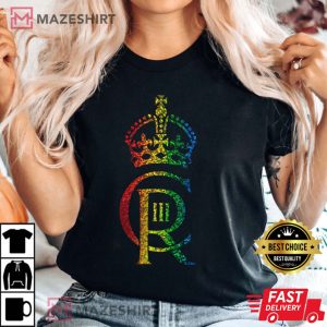 King Charles III Coronation Rainbow Crown T Shirt 4