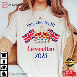 King Charles III Coronation 2023 UK Flag With Kings Crown T Shirt 1