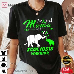 Proud Mama Of A Scoliosis Warrior T Shirt 2