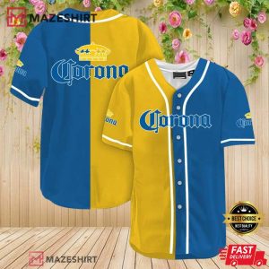Yellow And Blue Split Corona Extra Baseball Jersey