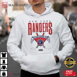New York Rangers Hockey Vintage College T Shirt 2