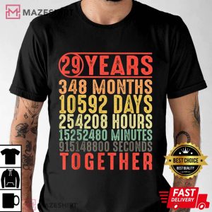 29 Year 29th Wedding Anniversary Gifts T Shirt 1