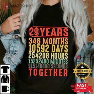 29 Year 29th Wedding Anniversary Gifts T Shirt 3