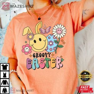 Groovy Easter Bunny Flower Comforts Colors T-Shirt