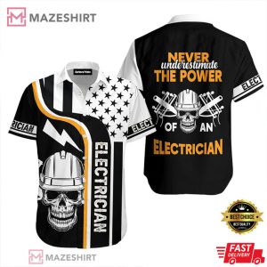 Electrician Skull Aloha Hawaiian Shirt 1