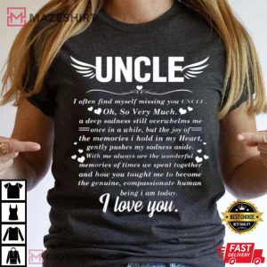 Uncle In Heaven Memory Of My Uncle Memorial T Shirt 3