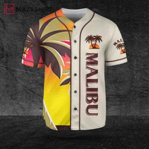 Beige Malibu Rum Texture Baseball Jersey 2