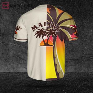 Beige Malibu Rum Texture Baseball Jersey 3