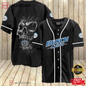 Black Skull Busch Light Baseball Jersey