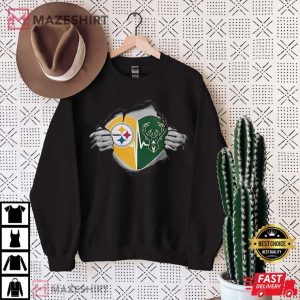 Pittsburgh Steelers Milwaukee Bucks Its In My Heart T Shirt 1