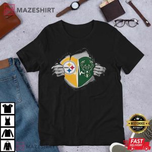 Pittsburgh Steelers Milwaukee Bucks Its In My Heart T Shirt 2