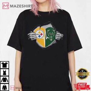 Pittsburgh Steelers Milwaukee Bucks Its In My Heart T Shirt 4