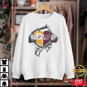Pittsburgh Steelers Virginia Tech Hokies Its In My Heart T Shirt 1