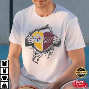 Pittsburgh Steelers Virginia Tech Hokies Its In My Heart T Shirt 2