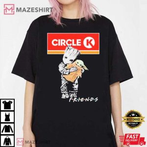 Baby Groot Hug Baby Yoda Circle K Friends 2023 T Shirt 4