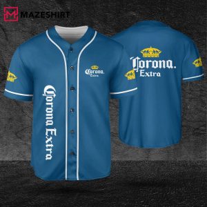 Corona Blue Beer Lovers Baseball Jersey 1