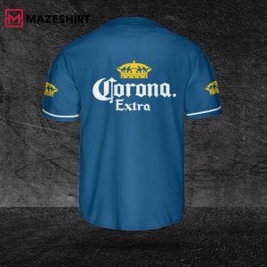 Corona Blue Beer Lovers Baseball Jersey 3