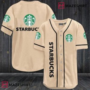 Beige Starbucks Coffee Lover Gift Baseball Jersey