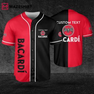 Bacardi 2 Color Custom Text Baseball Jersey 1